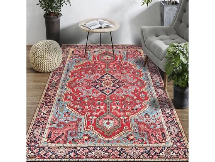 Tapis - ZGEER - Rouge - 100*120 cm - Antidérapant - Feutre de haute qualité