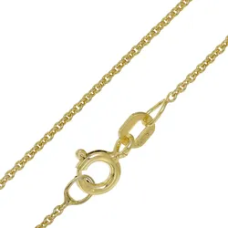 trendor 41504 Feine Ankerkette für Schmuckanhänger Silber 925 vergoldet 1,1 mm, 42 cm