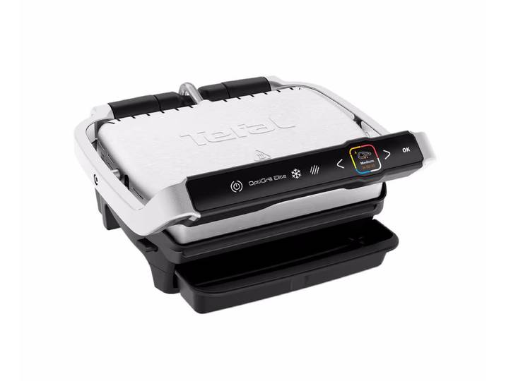 Tefal Optigrill Elite GC750D Doppelplattengrill – Kontaktgrill – edelstahl / schwarz