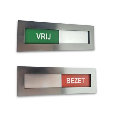 CombiCraft Schiebeschild "Vrij-Bezet" mit Klebeband, 145 x 48 mm - 5er Pack