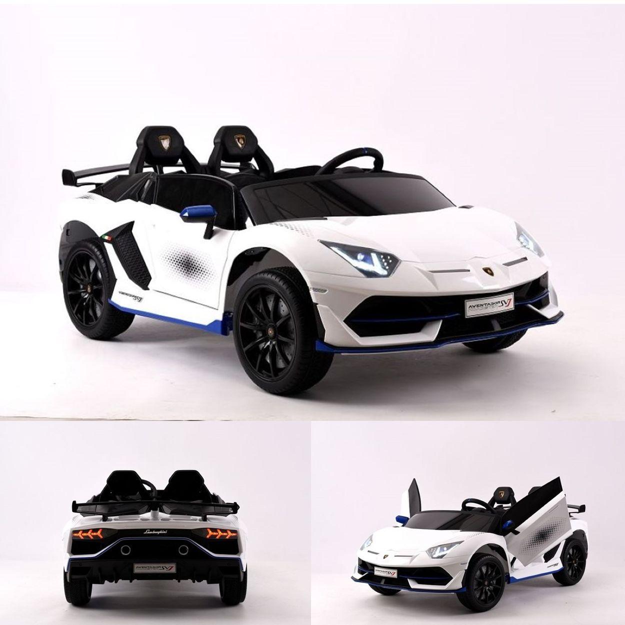 ES-Toys Kinder Elektroauto Lamborghini Aventador SVJ Xago EVA-Reifen Zweisitzer