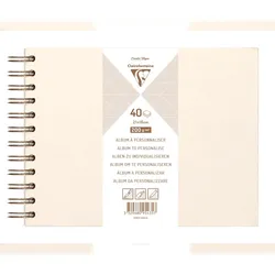 Clairefontaine 3x Album DIY zum Personalisieren, 40 Blatt weiß 200g im Format 21x16 cm, fester Umschlag perlmuttelfenbein - Elfenbeinperlmutt 95435C