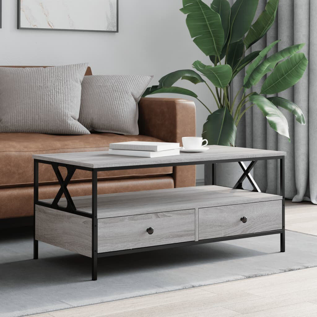 Borough Wharf Dismukes 4 Legs Coffee Table Gray Sonoma