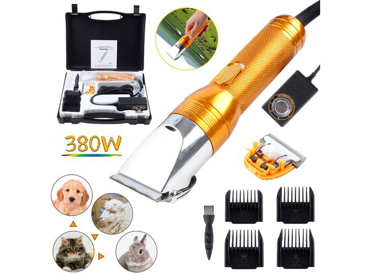 Tondeuse électrique haute puissance 380 W Tondeuse à fourrure pour animaux domestiques Tondeuse à poils de chat Tondeuse à poils de chien Outils de coupe de laine Tondeuse à touffeter de tapis,