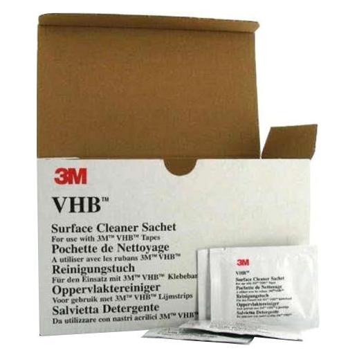 3M VHB Oberflächen-Reinigungstücher, 25 ml reinigt und entfettet, verdunstet schnell und rückstandsfre (880347)