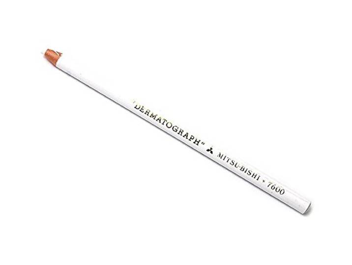 UNI-BALL DERMATOGRAPH 7600 Vetstiften, met meerdere houders, 6 stuks, wit