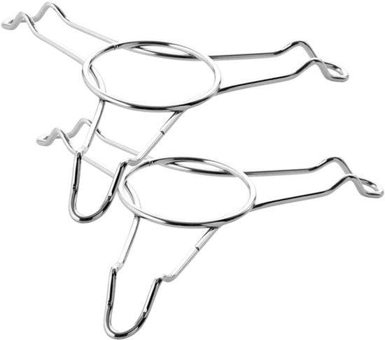 Set van 2 multifunctionele stoomkokers van roestvrij staal met stoominzet en decoratieve rand, zilver