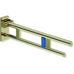HEWI Stützklappgriff Duo Design A, Edelstahl PVD, links, 750mm