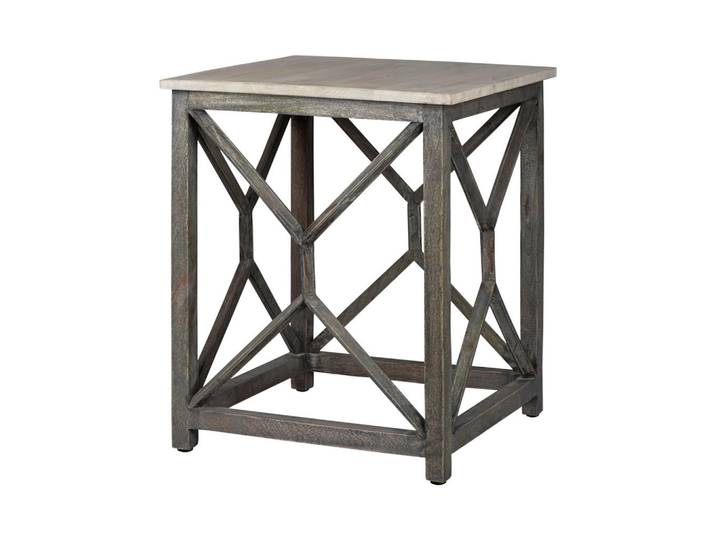 Womo-Design Beistelltisch rechteckig Grau Ø 45/55 cm, Holz, 45x55x55 cm, Wohnzimmer, Wohnzimmertische, Beistelltische