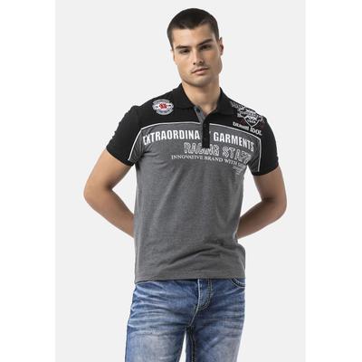 T-Shirt CIPO & BAXX "CT803", Herren, Gr. S, anthrazit, 95% Baumwolle, 5% Elasthan, bedruckt, regular fit, Shirts T-Shirt, hoher Tragekomfort