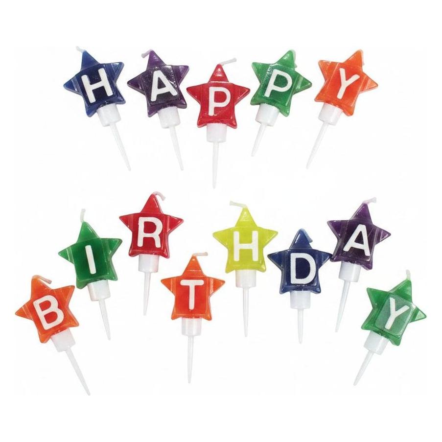 Amscan 13 Kerzen Sterne Happy Birthd. (13 Stk.) (728.170697)