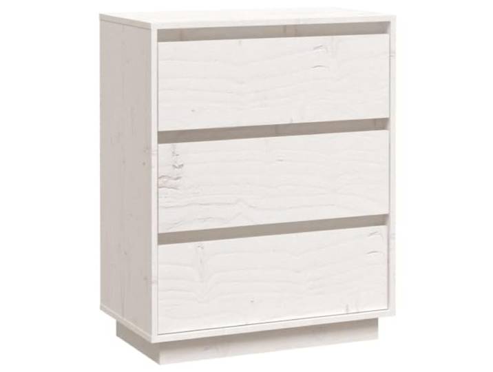 Fisinber Sideboard Weiß 60x34x75 cm Massivholz Kiefer Beistellschrank Kompakter Schubladenschrank aus Echtholz für Wohnzimmer und Schlafzimmer mit viel Stauraum auf kleinem Raum.