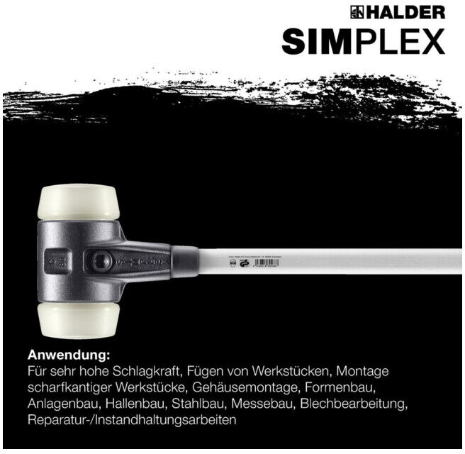 Halder Marteau à panne ronde Simplex Fibre 80 mm Nylon (3708.081)