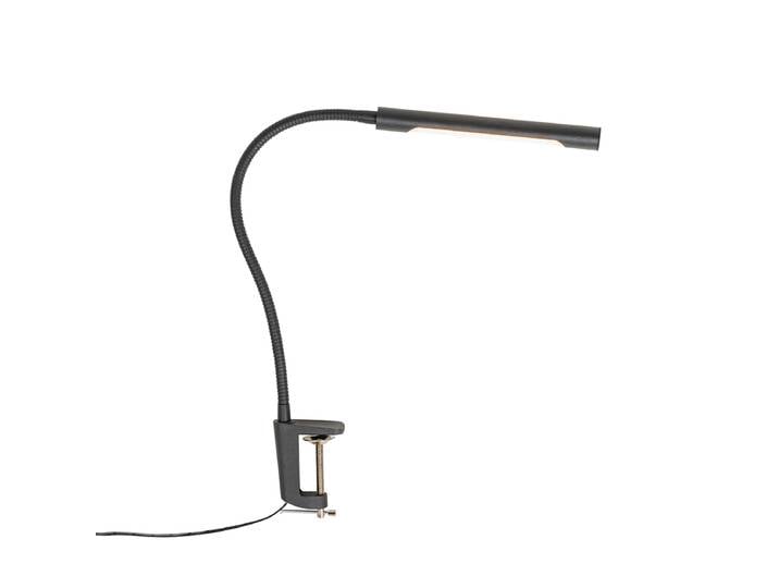 Lampe de bureau à pince noire avec LED et variateur tactile -