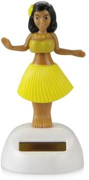 Inspired Living Solar Powered Car Ornament Dancing Unicorn Dashboard Decoration hula Girl yellow