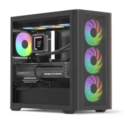 AEROCOOL D301A Black, inkl. 4x Lüfter, Lüfter LED ARGB, Glasfenster
