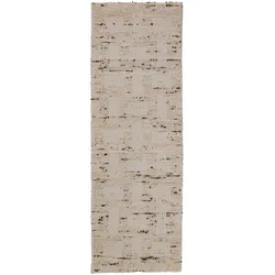WOLLTEPPICH handgewebt ELIN, geometrisch, Natur, 80 x 230 cm