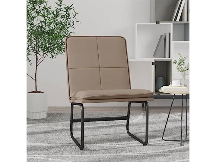 IBUQDDV Loungesessel Cappuccino-Braun 54x75x76 cm Kunstleder Metallgestell, rutschfeste Beine, pflegeleichte Oberfläche, Montageanleitung inklusive