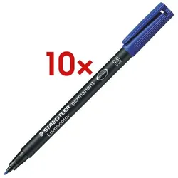 Staedtler 10x Universalstift »Lumocolor permanent M« blau