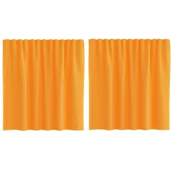vidaXL Voile Vorhänge mit Schlaufen 2 Stk. Orange 140x140 cm