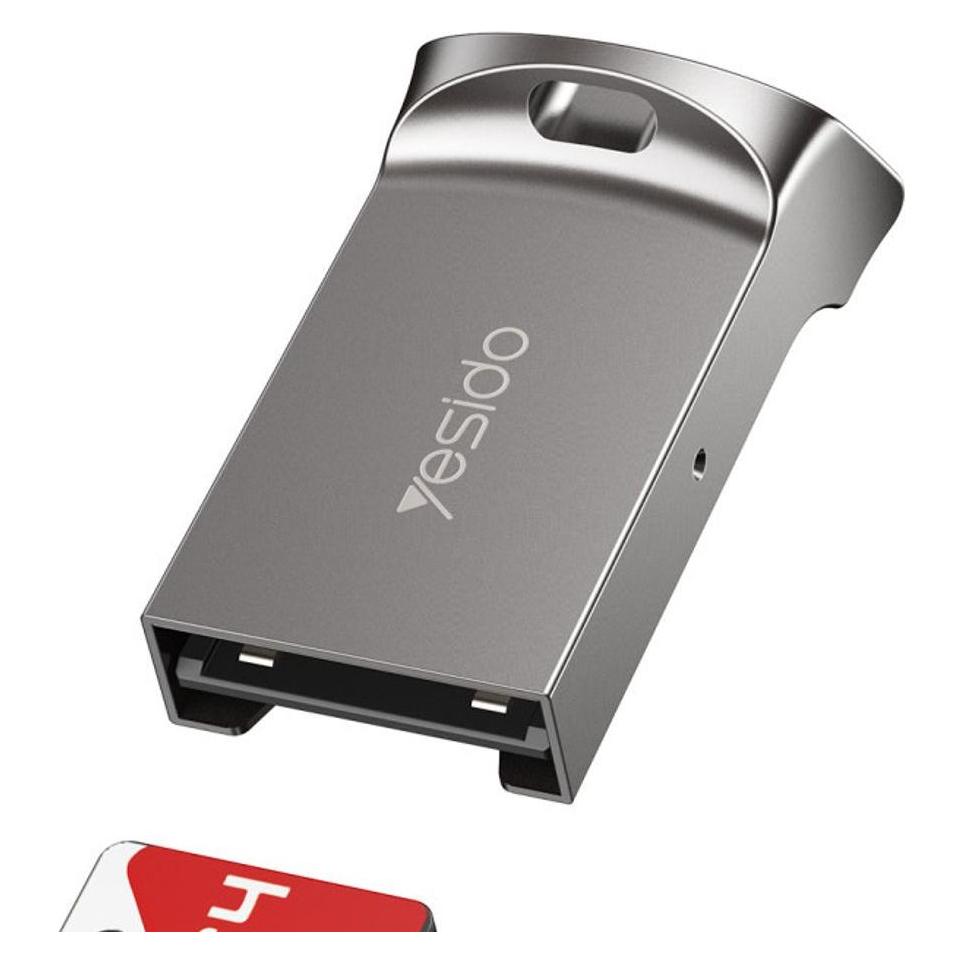 Yesido - Card Reader (GS20) - USB to TF Card, Aluminium Alloy, 480Mbps - Grey (USB) (GS20)