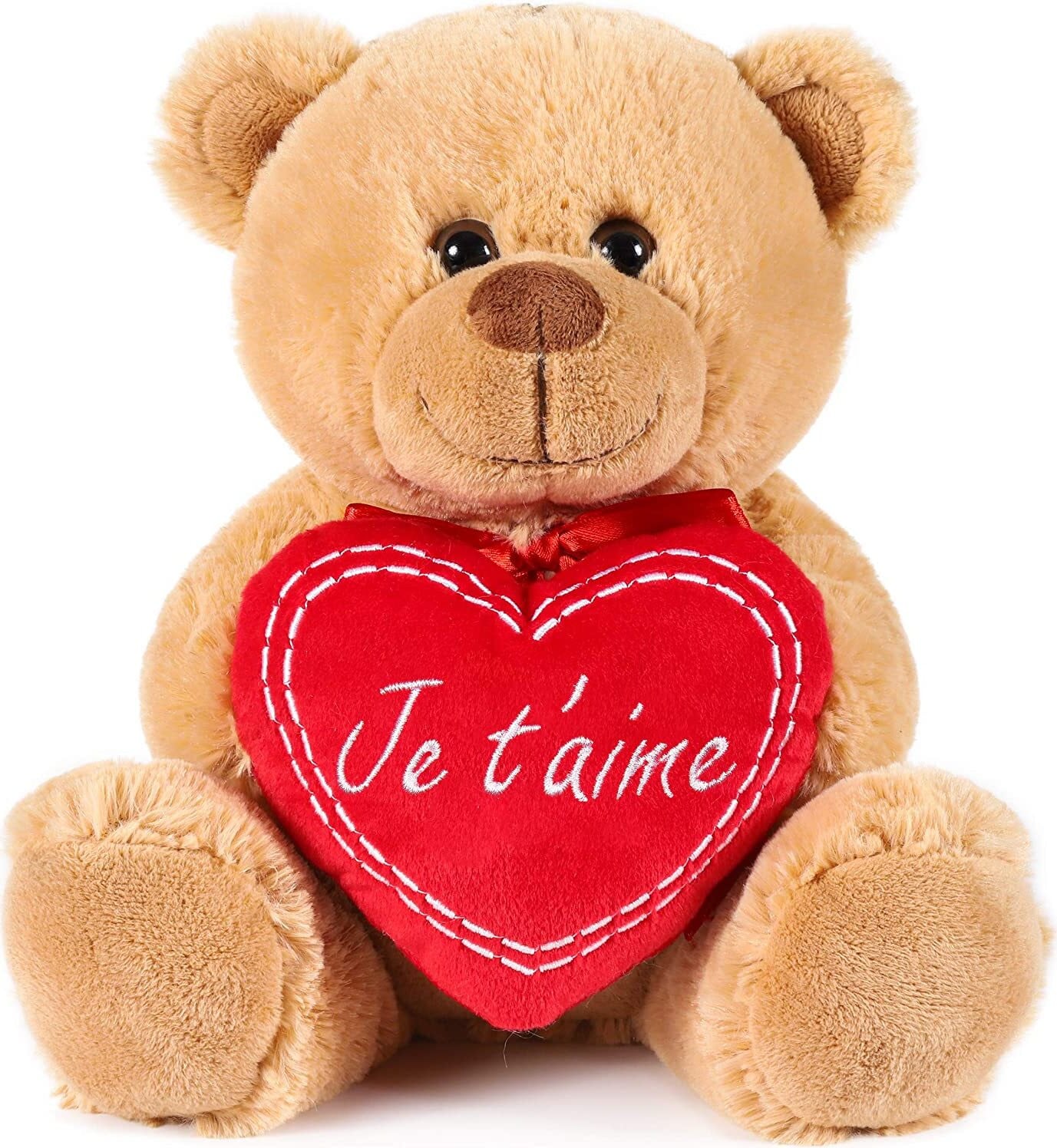 Brubaker Teddybeer met hart Je T'Aime - Rood - 25 cm