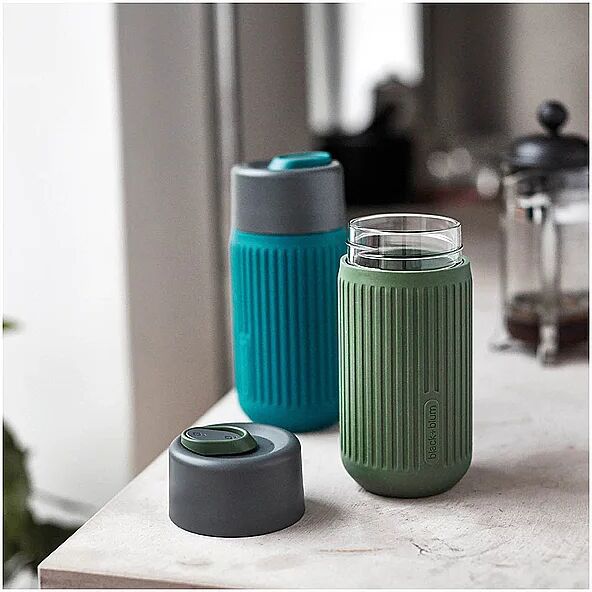 BLACK+BLUM Coffee-To-Go Becher 340ml Oive/Glas olive B