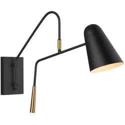 Wandlampe Leuchte Designlampe Schlafzimmerleuchte Schwarz Stahl 1 Flammig