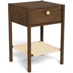 Actona »Monfort« Nachttisch Eiche Rauch Furnier, Gestell Eiche Rauch 43,5x60x40 cm / Eiche Rauch Furnier