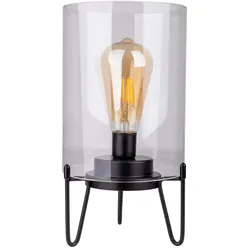 Tischleuchte Tischlampe Nachttischlampe schwarz Timer Leselampe LED H 48 cm