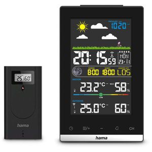 Hama Wetterstation 00222239 Jamaika, Funk, digital, mit Außensensor, Wettervorhersage, Farbdisplay & 5 Messwerten