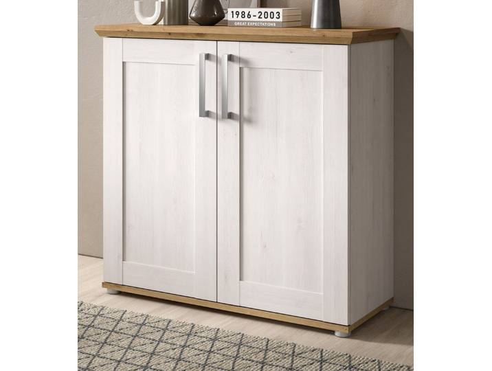 Inn.Furn Kommode Mirano (in weiß Lärche und Eiche Artisan, 95 cm), Landhaus-Stil