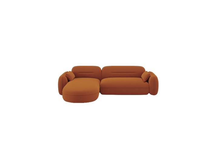 4-Sitzer Design Ecksofa „Sydney“ Samt Terracotta chosen by Bloomingloft