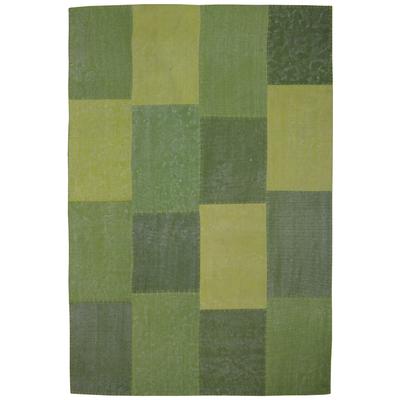 Teppich KAYOOM "Lyrical 110", grün (multi, grün), B:160cm H:13mm L:230cm, Baumwolle, Teppiche, Teppich, Handgefertigt, hochwertig verarbeitetes Unikat im Antik-Design