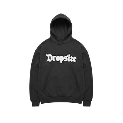 Kapuzensweatshirt DROPSIZE "Dropsize Herren Heavy Oversize Frottee Embo Hoodie", Herren, Gr. S, washedschwarz, 70% Baumwolle, 30% Polyester, Rundhals, Sweatshirts