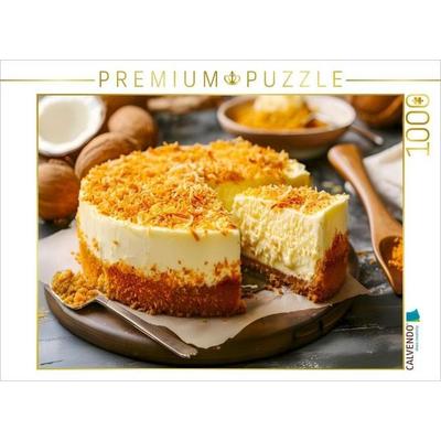 CALVENDO Puzzle Käsecremedessert mit feinen Kokosraspeln als zartes süßes Puzzlemotiv | 1000 Teile Lege-Größe 64 × 48 cm Foto-Puzzle für glückliche