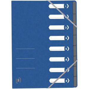 Oxford Ordnungsmappe TOP FILE+ 400116251, A4, aus Karton, blau, 8 Fächer