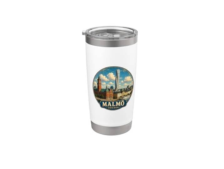 Suède Malmö Souvenir/Malmo Gobelet isotherme en acier inoxydable double paroi