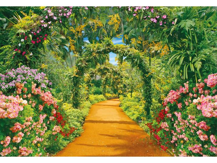 Fototapete PAPERMOON Flower Alley , bunt, B:5m L:2,8m, Vlies, Tapeten, Fototapete