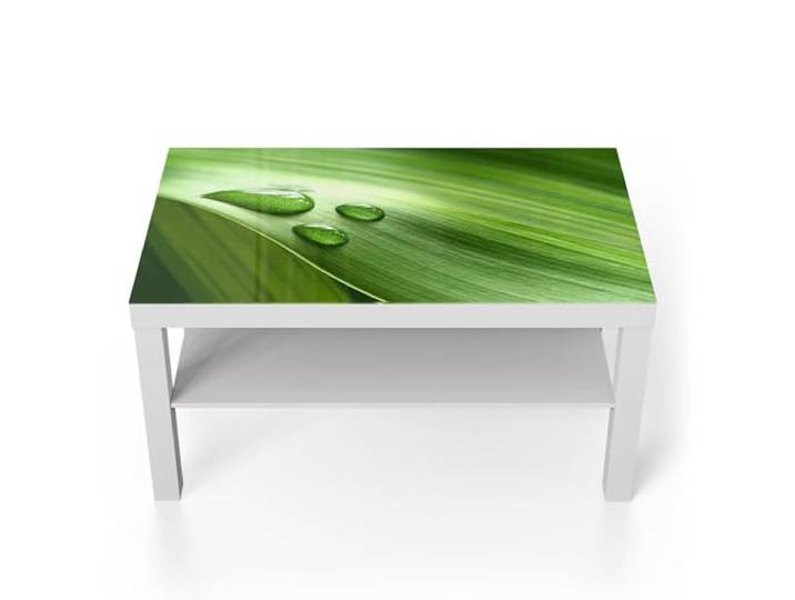 DEQORI Glastisch weiß groß 90x50 cm Motiv Tropfen der Reinheit ausgefallener Beistelltisch aus Glas Hochglanz Couchtisch fürs Wohnzimmer moderner Couch Tisch mit Design