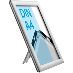 Klapprahmen A4 Opti Frame, mit Rückenstütze silber | 25 mm, Aluminium, ABS-Kunststoff