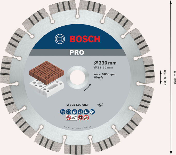 Bosch PRO Abrasive Diamanttrennscheibe, 230 x 22,23 mm 2608602683