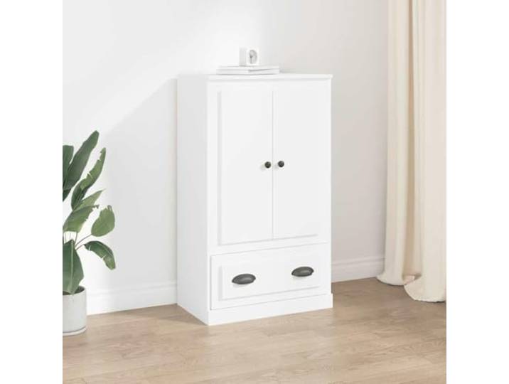 Elegantes Highboard für die Einrichtung aus langlebigem Holzwerkstoff mit zeitlosem Design und viel Stauraum, stilvolles Highboard Weiß 60x35,5x103,5 cm