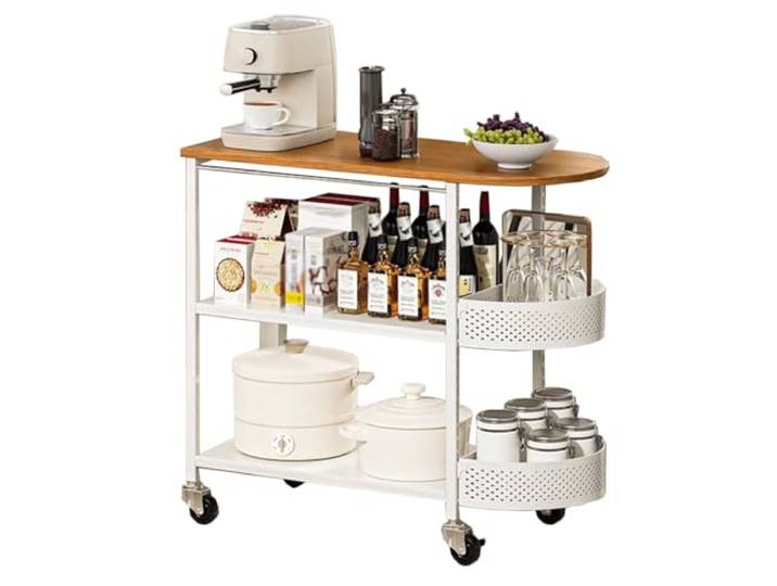 Regal, Metallischer Aufbewahrungswagen mit Rädern Küche Bar(3 Tier 60cm)