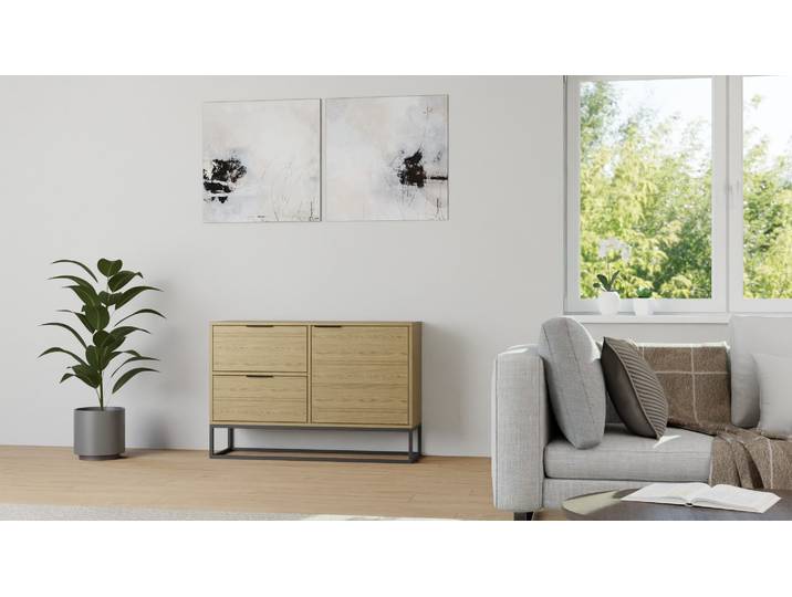 Sideboard aus Massivholz Eiche Kaffee geölt