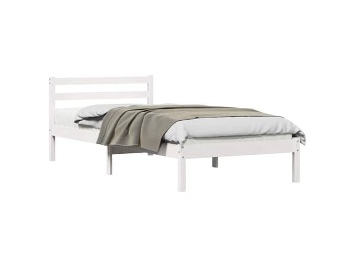 PUGYNBK Bettgestell mit Kopfteil 215,5 x 105,5 x 69,5 cm Massives Kiefernholz, modernes minimalistisches Design, Innenanwendung, einfache Reinigung