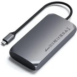 Satechi USB-C Multimedia Hub M1 (USB-C, 1 Port), Dockingstation + USB Hub, Grau