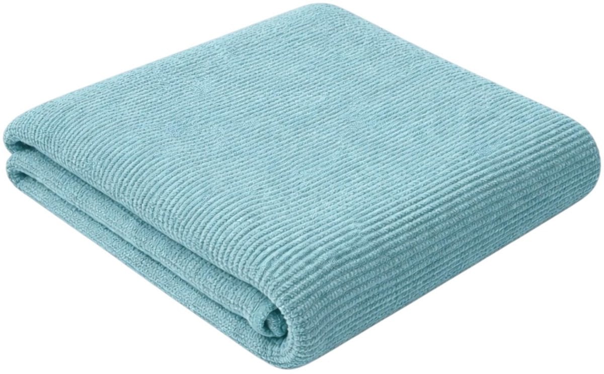Omgoods Microfibre Handdoek met Wafelpatroon - Aqua Groen - 250 g/m²
