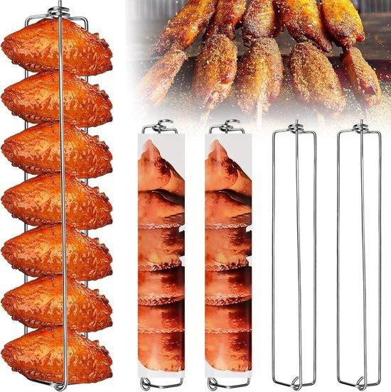 Famanu 4-delig grillrooster voor kippenvleugels en drumsticks