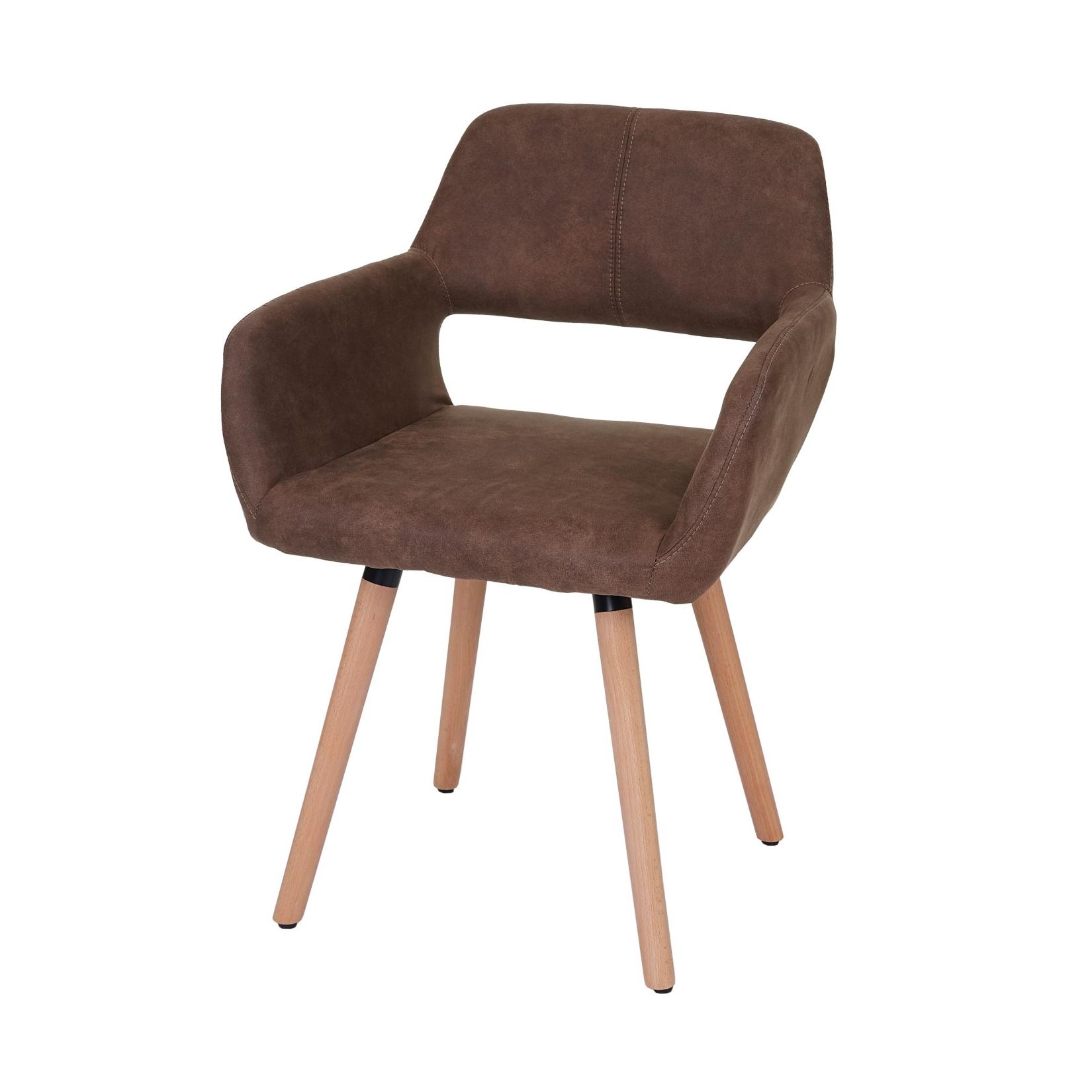 Esszimmerstuhl MCW-A50 II, Stuhl Küchenstuhl, Retro 50er Jahre Design ~ Textil, vintage braun